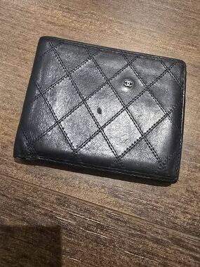 Chanel Men’s Black Quilted Leather Bi-Fold Wallet